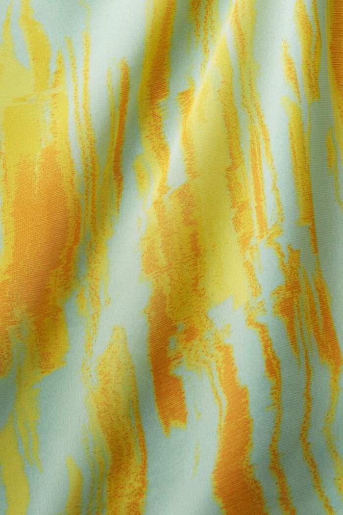 Blusa in crêpe di chiffon stampato, CITRUS GREEN, detail image number 5
