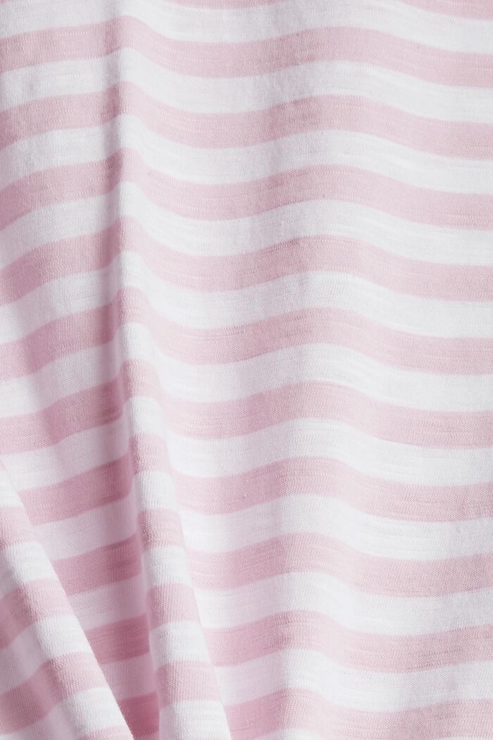 T-shirt a righe in cotone biologico, PINK, detail image number 1