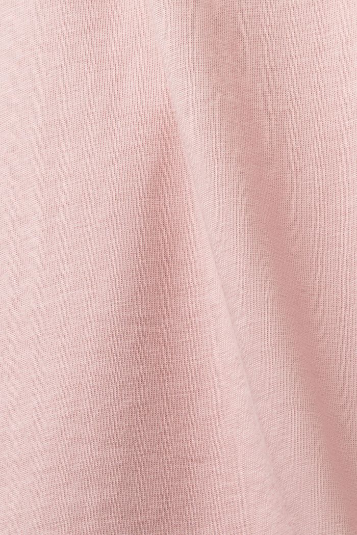 T-shirt in cotone con stampa del logo, OLD PINK, detail image number 6