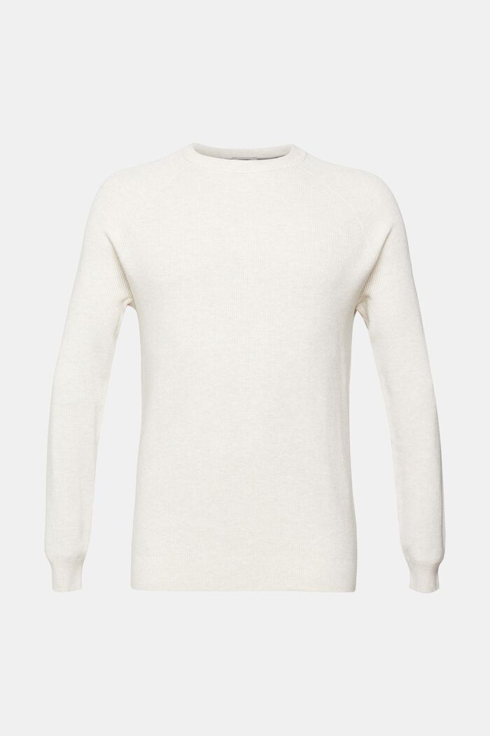 Pullover girocollo, 100% cotone, OFF WHITE, detail image number 2