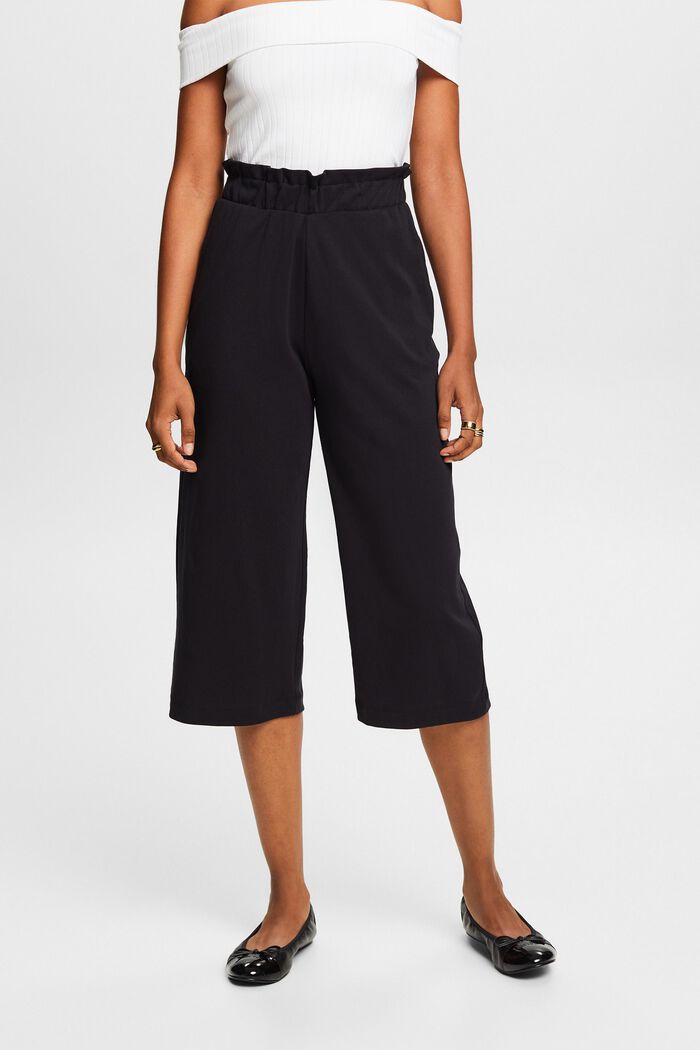Pantaloni culotte con pinces, BLACK, detail image number 0