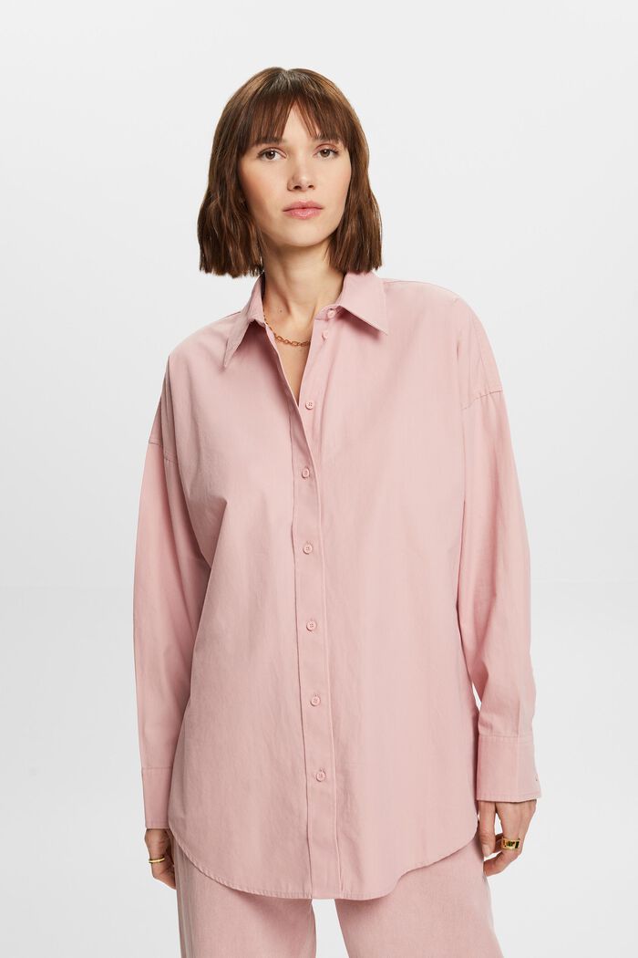 Camicia in popeline di cotone, OLD PINK, detail image number 3