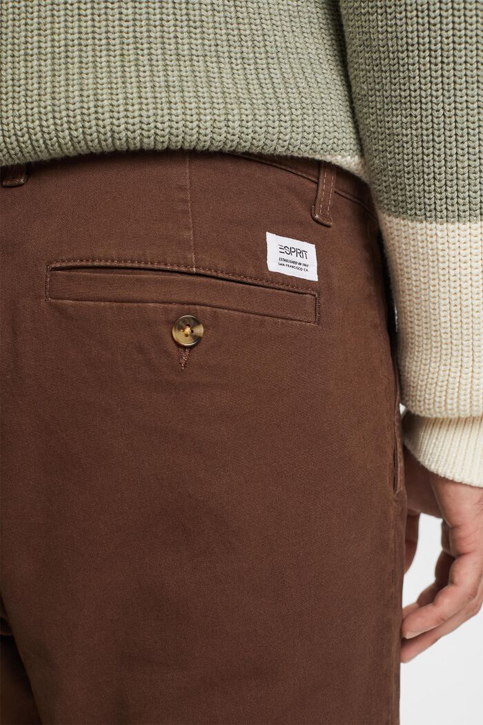 Pantaloni chino, cotone con stretch, DARK BROWN, detail image number 4