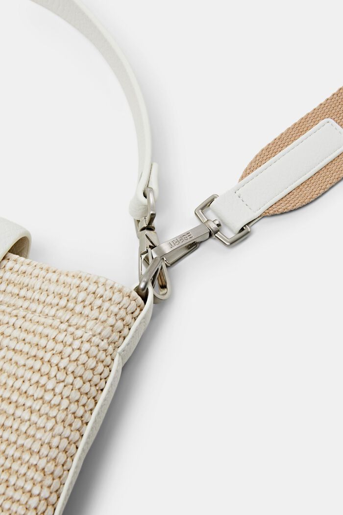 Borsa a sacchetto in materiale misto, OFF WHITE, detail image number 1