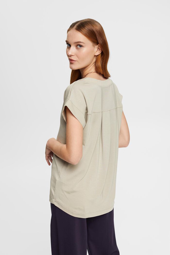 T-shirt con scollo a V, TENCEL™, DUSTY GREEN, detail image number 3