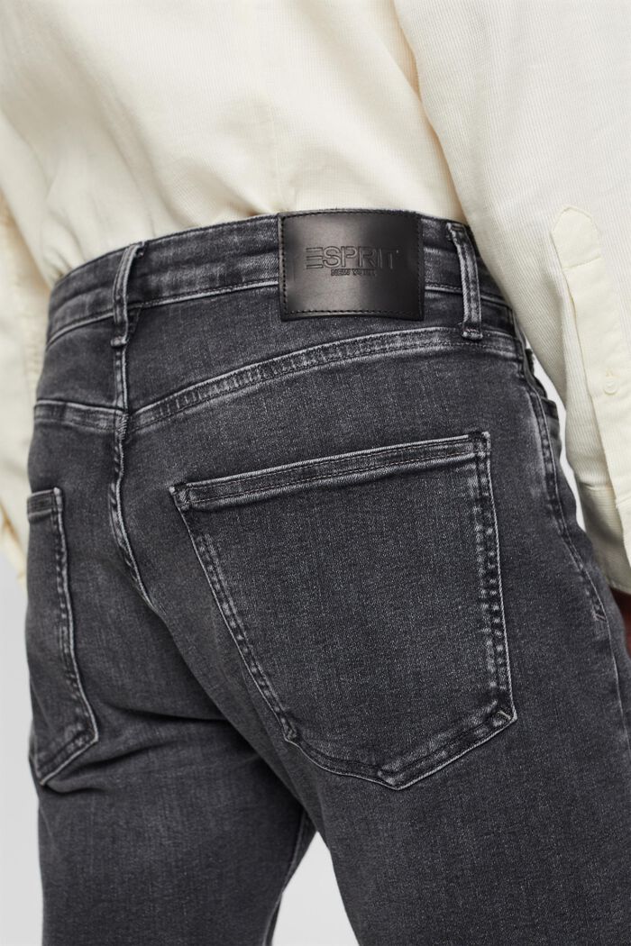 Jeans Slim Fit a vita media, BLACK DARK WASHED, detail image number 5