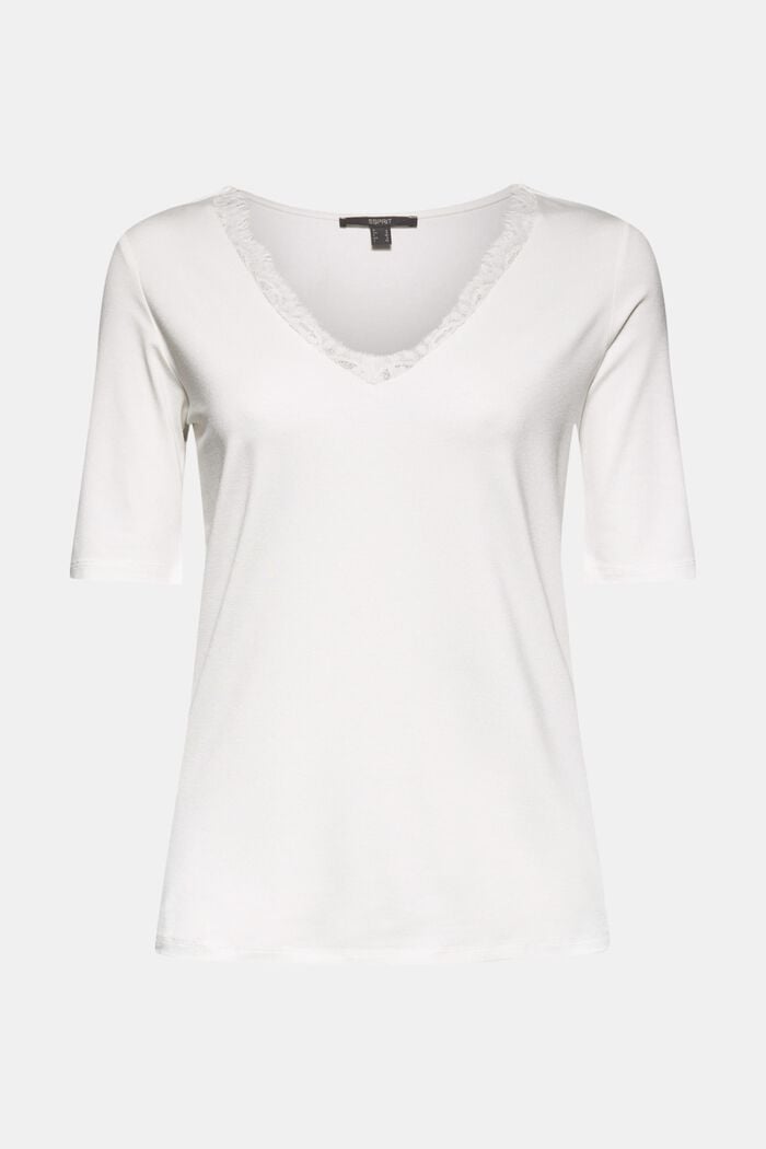 Maglia in jersey con LENZING™ ECOVERO™, OFF WHITE, overview