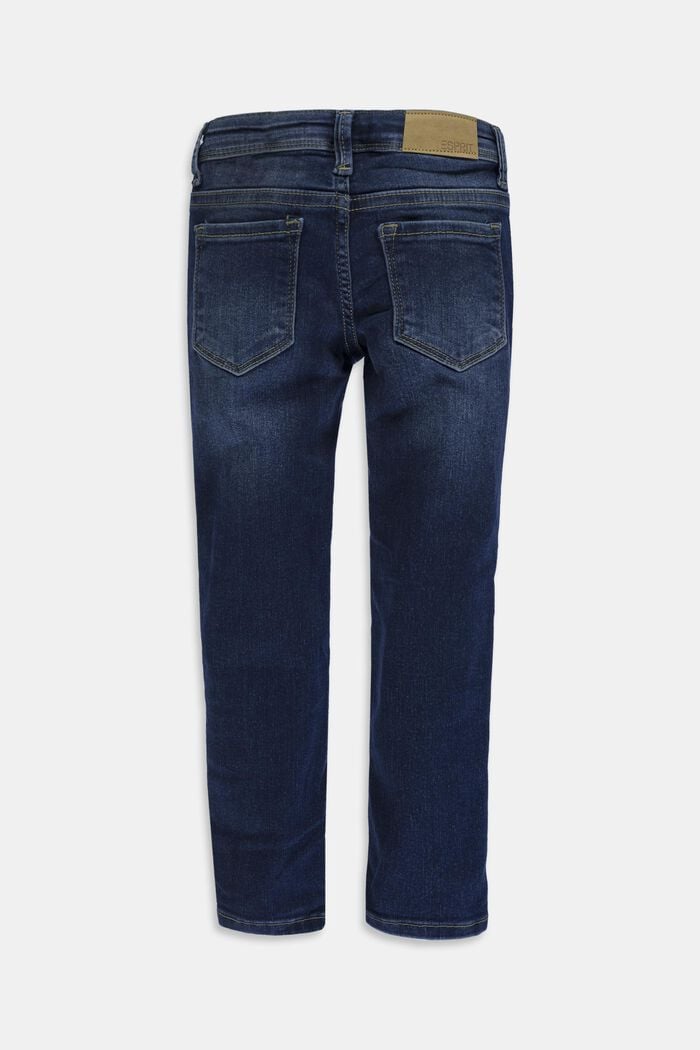Jeans stretch con differenti fit e cintura regolabile, BLUE DARK WASHED, detail image number 1