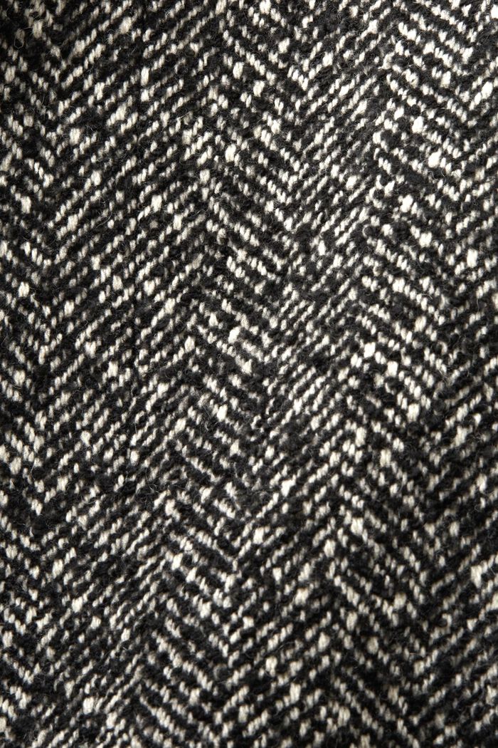 Riciclata: giacca a spina di pesce lunga, BLACK, detail image number 5