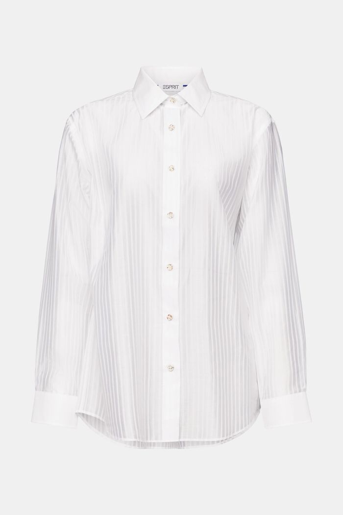 Camicia button down trasparente a righe, WHITE, detail image number 6