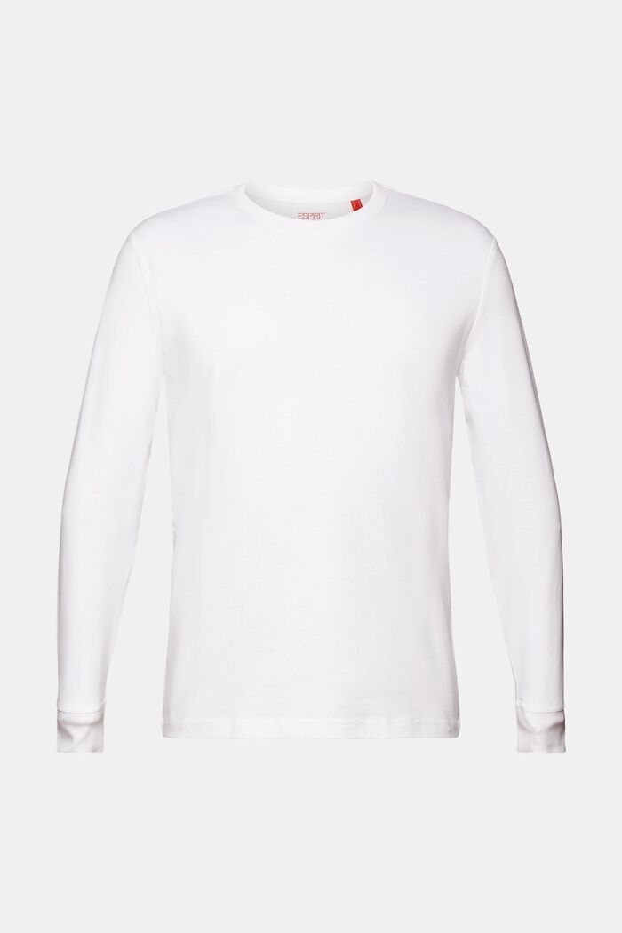 Maglia a maniche lunghe in jersey, 100% cotone, WHITE, detail image number 7