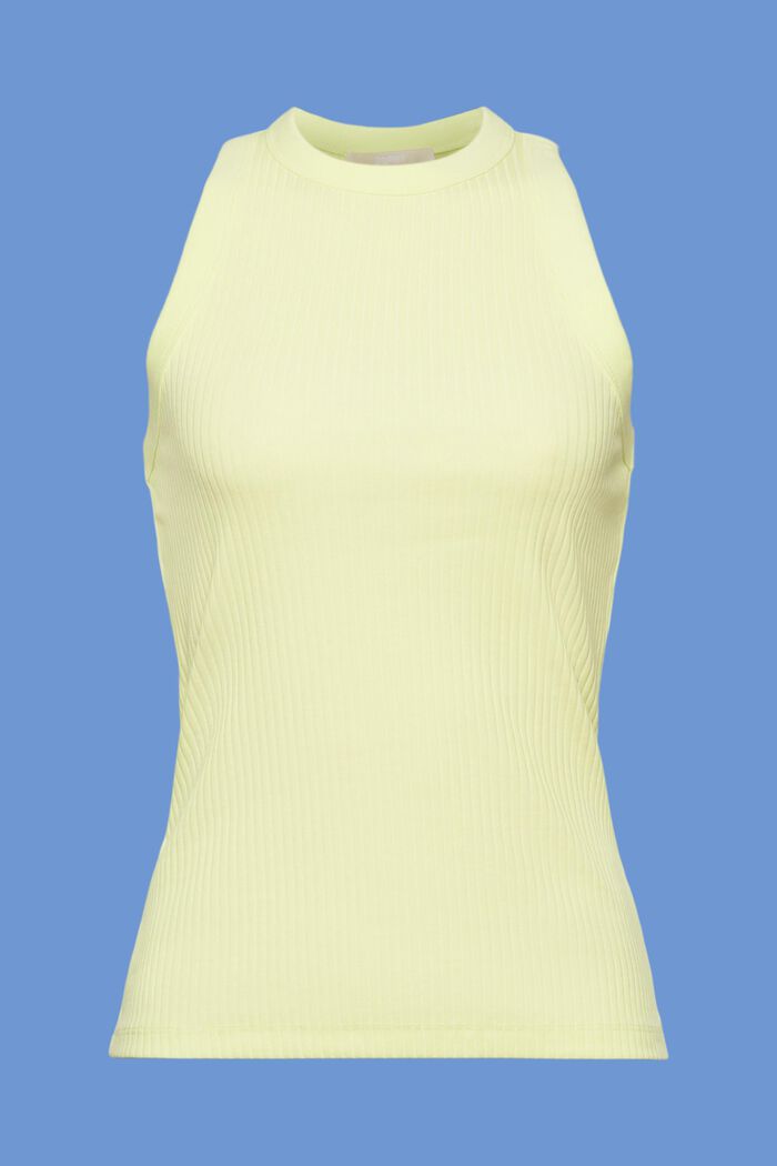 Canotta in maglia a coste, LIME YELLOW, detail image number 6