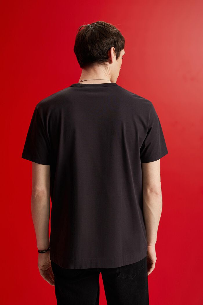 T-shirt girocollo, 100% cotone, ANTHRACITE, detail image number 3