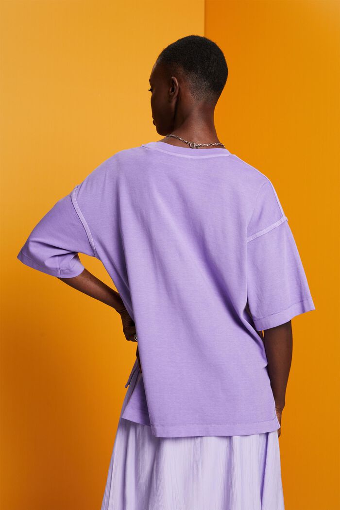 T-shirt in cotone oversize, PURPLE, detail image number 3