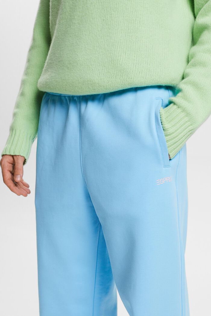 Joggers unisex con logo in pile di cotone, LIGHT TURQUOISE, detail image number 3
