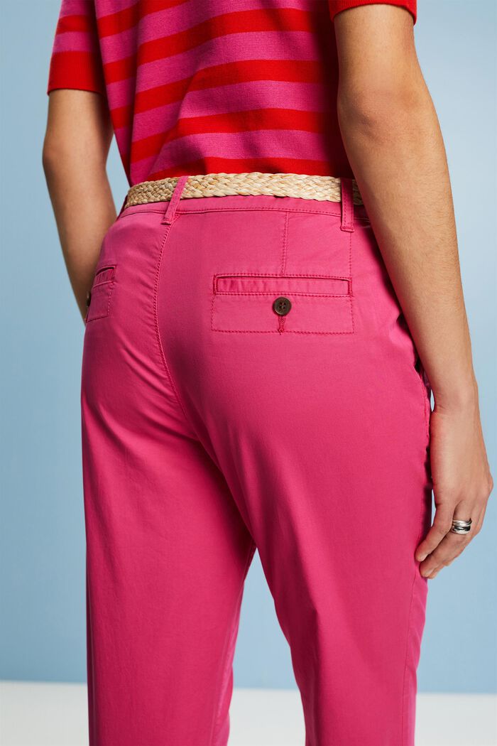 Pantaloni chino con cintura, PINK FUCHSIA, detail image number 3