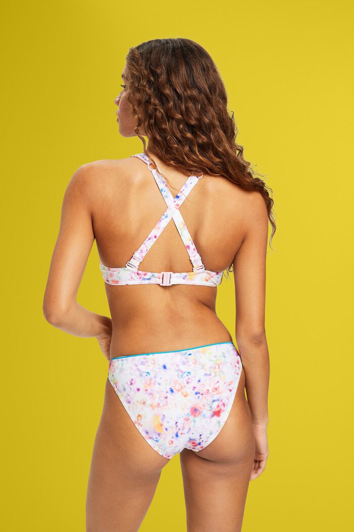 Mini slip da bikini con motivo floreale, TEAL BLUE, detail image number 2
