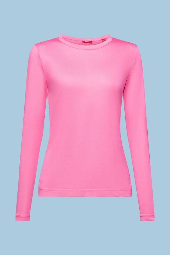 Top a maniche lunghe in jersey, PINK FUCHSIA, detail image number 7