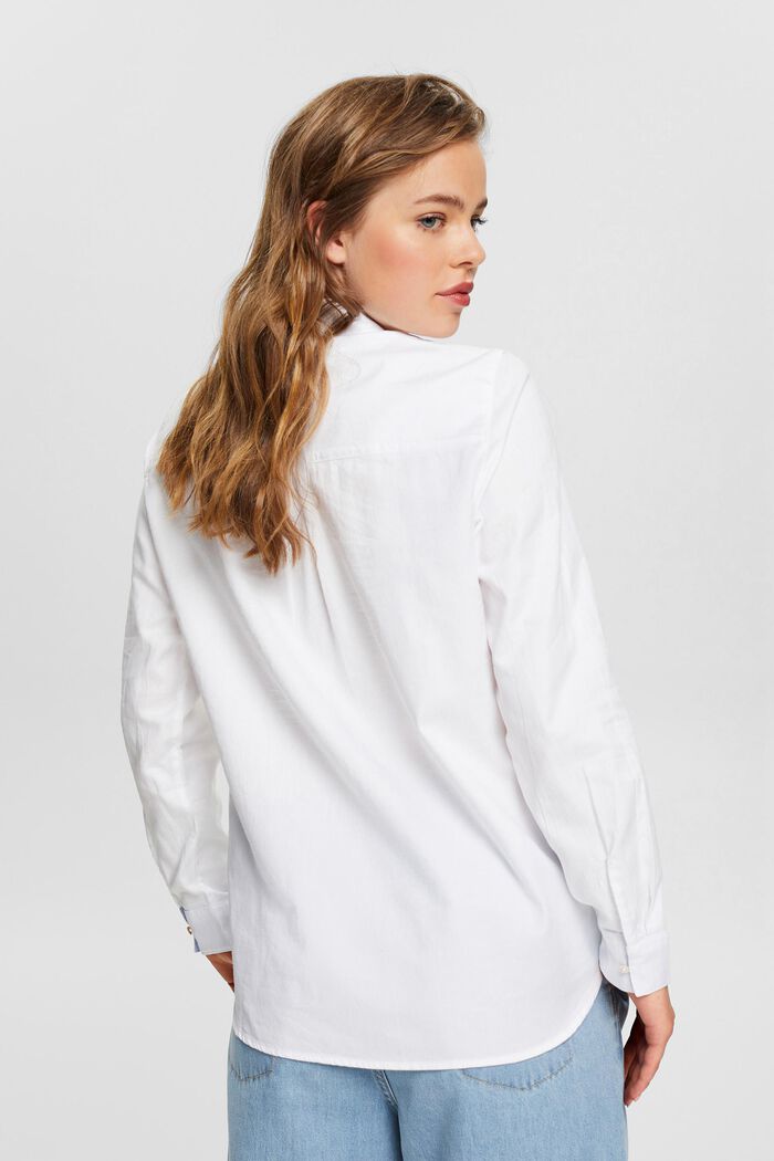 Blusa in 100% cotone, WHITE, detail image number 4