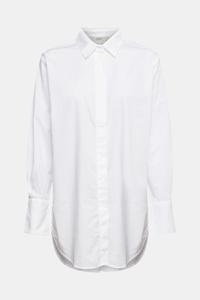Camicia blusata oversize, WHITE, overview