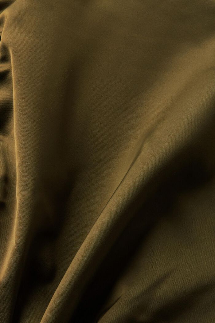 Giacca bomber cropped in raso, KHAKI GREEN, detail image number 5