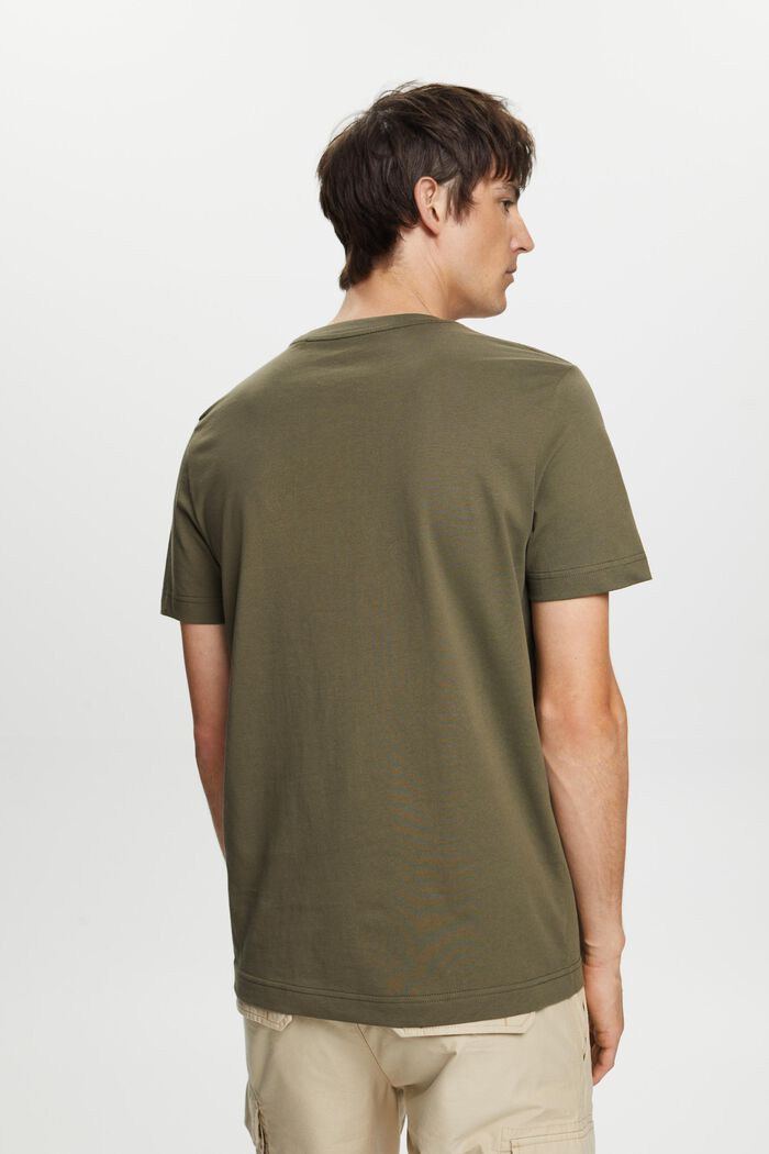 T-shirt con stampa frontale, 100% cotone, KHAKI GREEN, detail image number 3