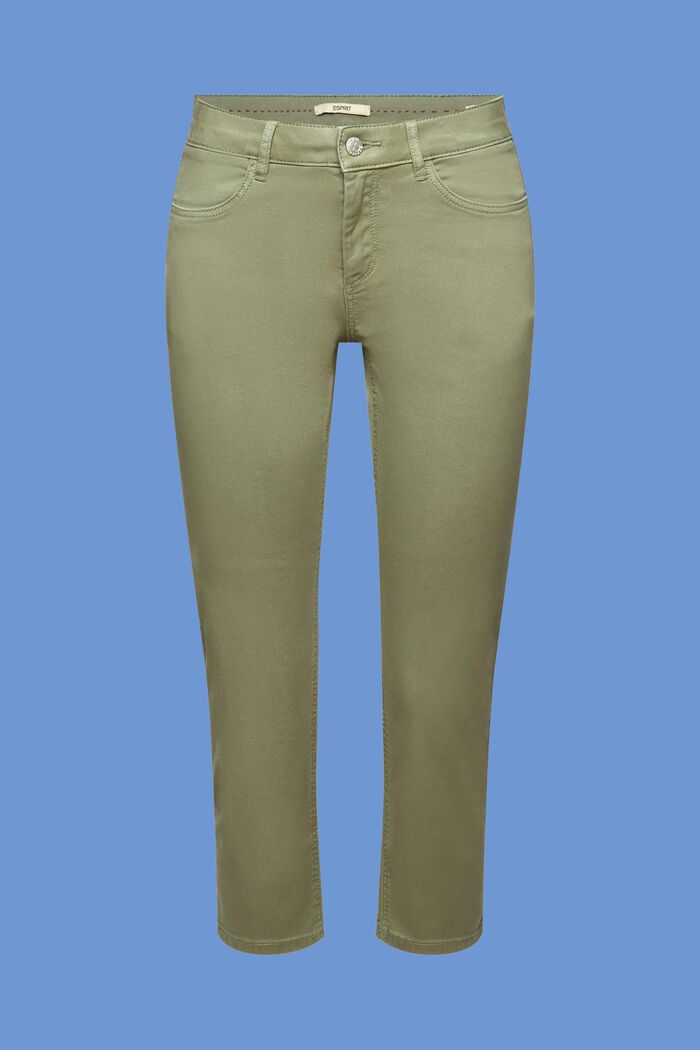 Pantaloni capri in cotone biologico, PALE KHAKI, detail image number 5