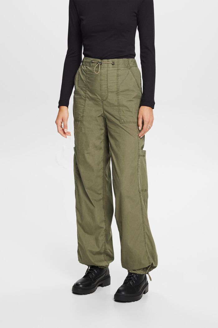 Pantaloni cargo, 100% cotone, KHAKI GREEN, detail image number 0