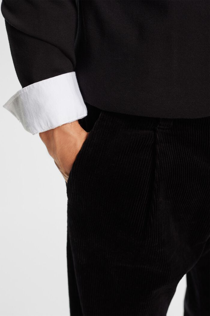 Pantaloni in velluto a gamba larga, BLACK, detail image number 2