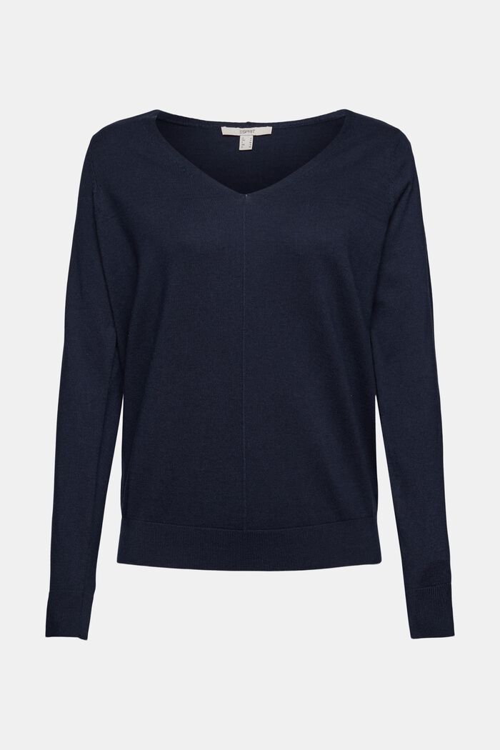 Pullover in maglia sottile in 100% cotone, NAVY, detail image number 2