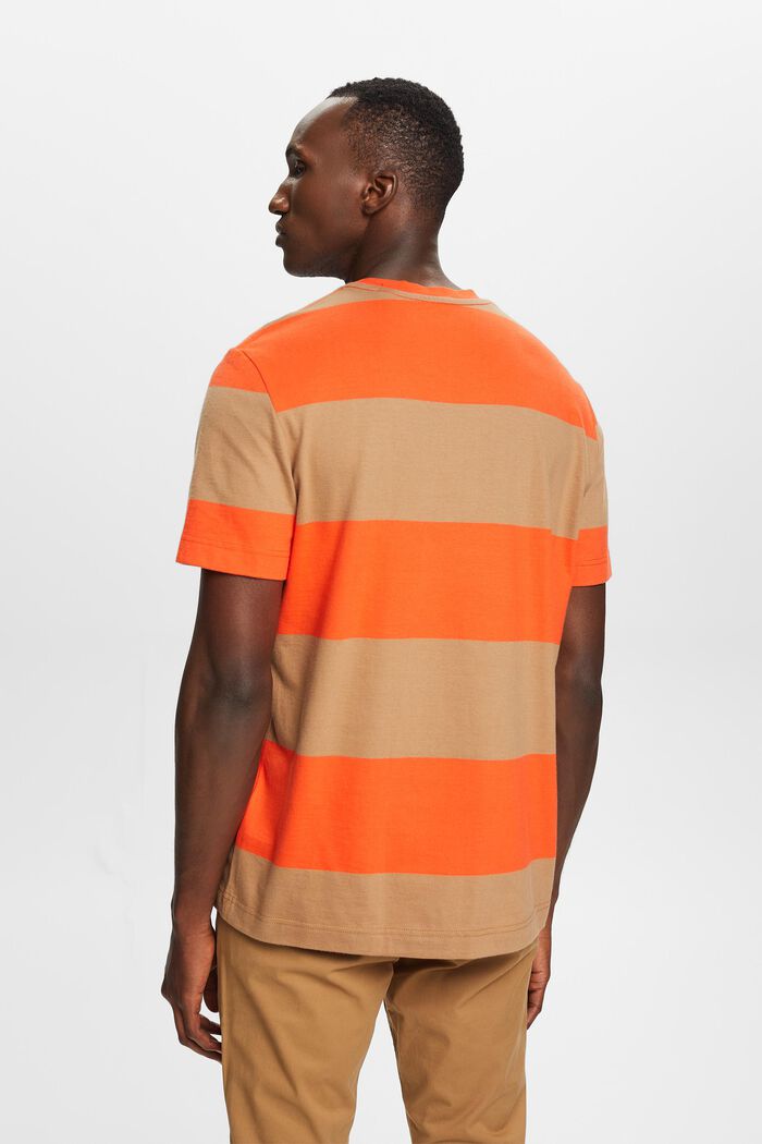 T-shirt a righe con logo, BRIGHT ORANGE, detail image number 3