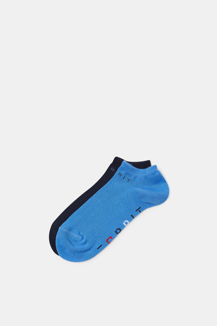 Calze da sneakers con logo, confezione doppia, NAVY/BLUE, detail image number 0