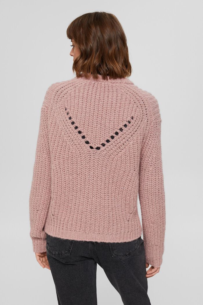 Con alpaca: pullover strutturato, OLD PINK, detail image number 3