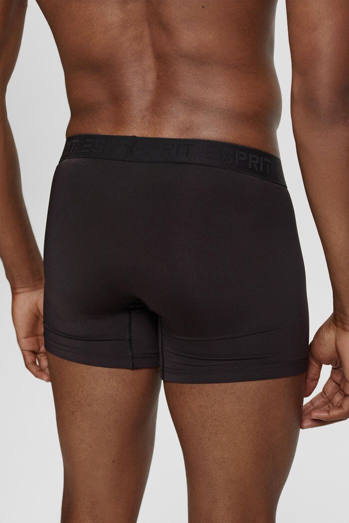 Shorts da uomo lunghi in microfibra elasticizzata, confezione multipla, BLACK, detail image number 1