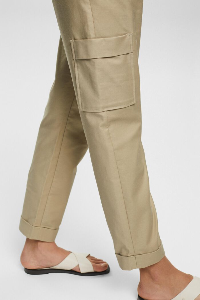 Pantaloni stile cargo, PALE KHAKI, detail image number 4