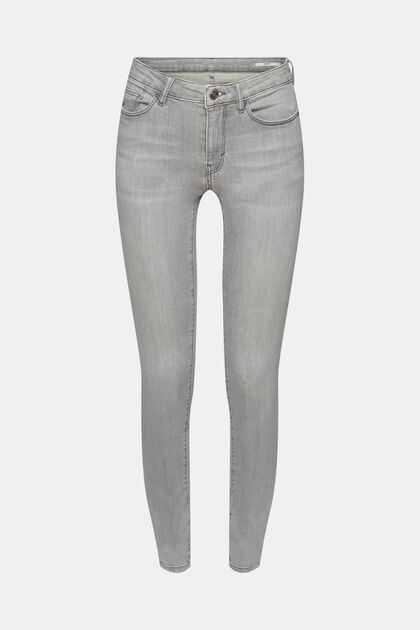 Jeans skinny a vita media, GREY LIGHT WASHED, overview