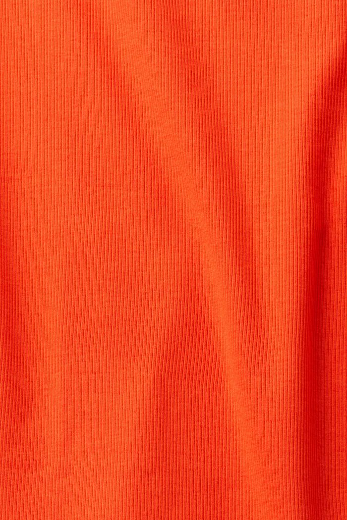 Top a coste senza maniche con logo ricamato, ORANGE RED, detail image number 5