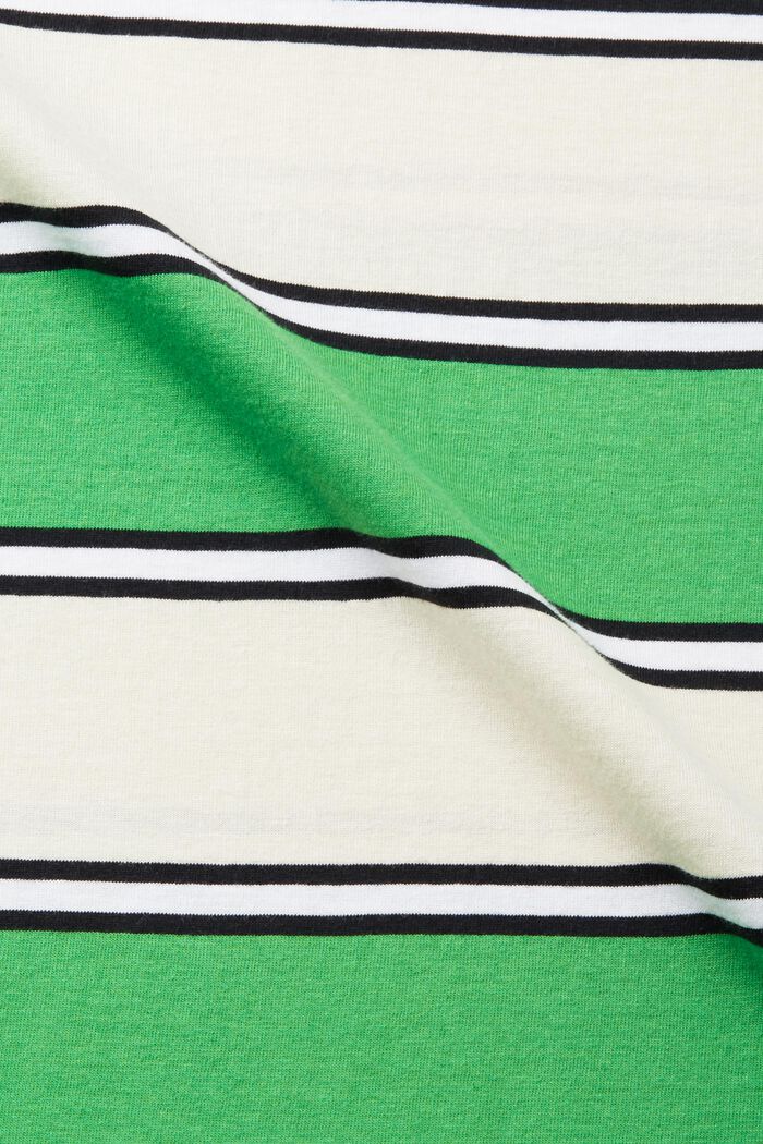 T-shirt a righe in cotone sostenibile, GREEN, detail image number 5