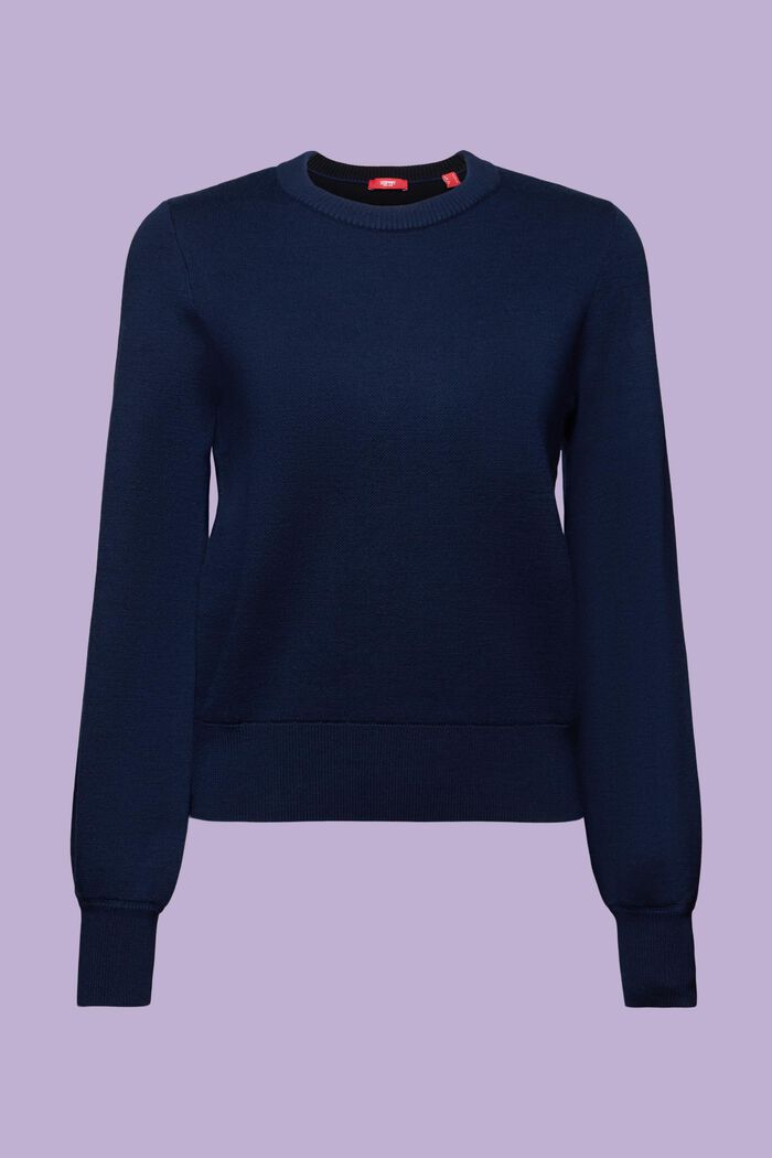 Pullover a girocollo in misto lana, NAVY, detail image number 6