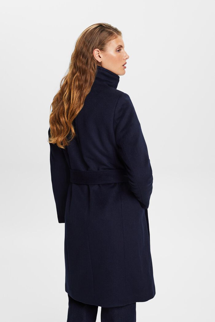 Riciclato: cappotto in misto lana con cachemire, NAVY, detail image number 3