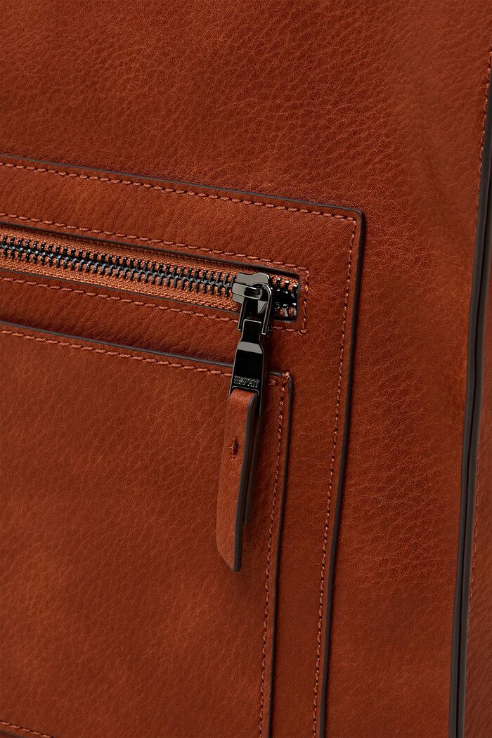 Borsa a sacchetto in similpelle, RUST BROWN, detail image number 1