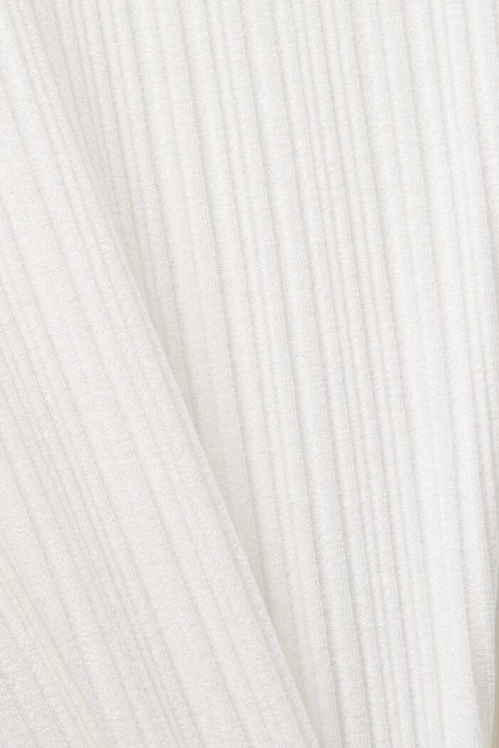 Maglia dolcevita a manica lunga con coste irregolari, OFF WHITE, detail image number 6