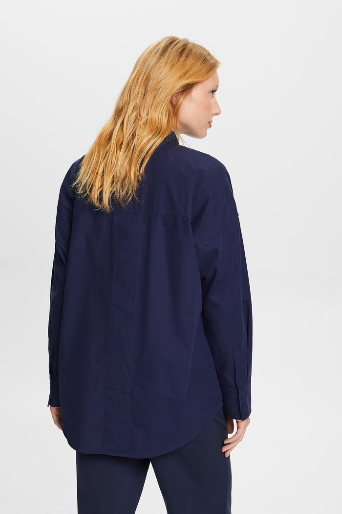 Camicia blusata oversize, DARK BLUE, detail image number 3
