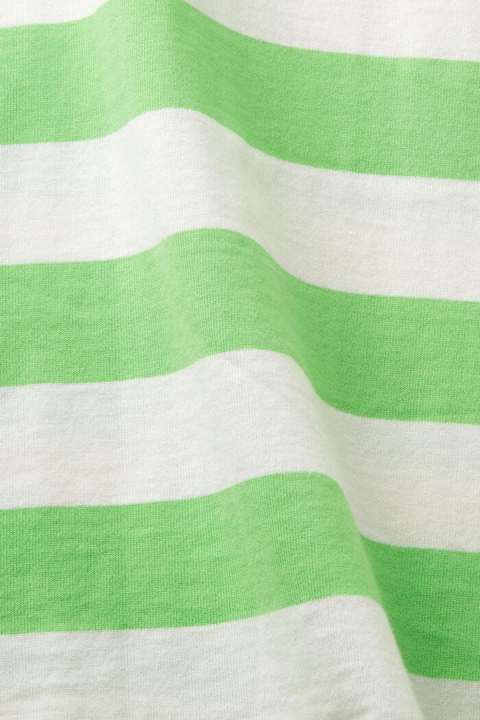 T-shirt in cotone con logo a righe, CITRUS GREEN, detail image number 4