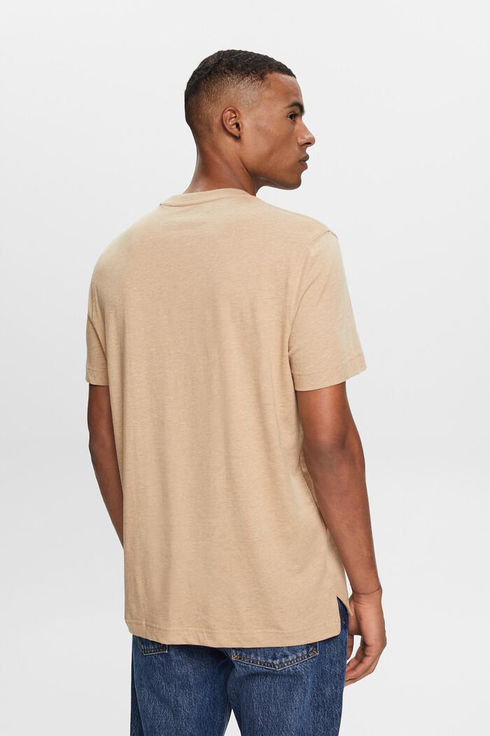 T-shirt girocollo, 100% cotone, SAND, detail image number 3