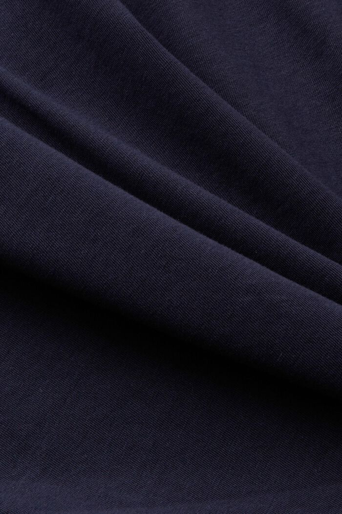 T-shirt in cotone con righe a contrasto, NAVY, detail image number 5