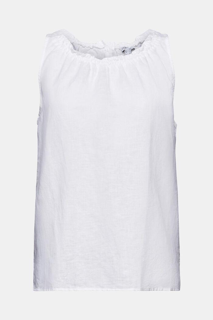 Blusa senza maniche con arricciatura, WHITE, detail image number 5