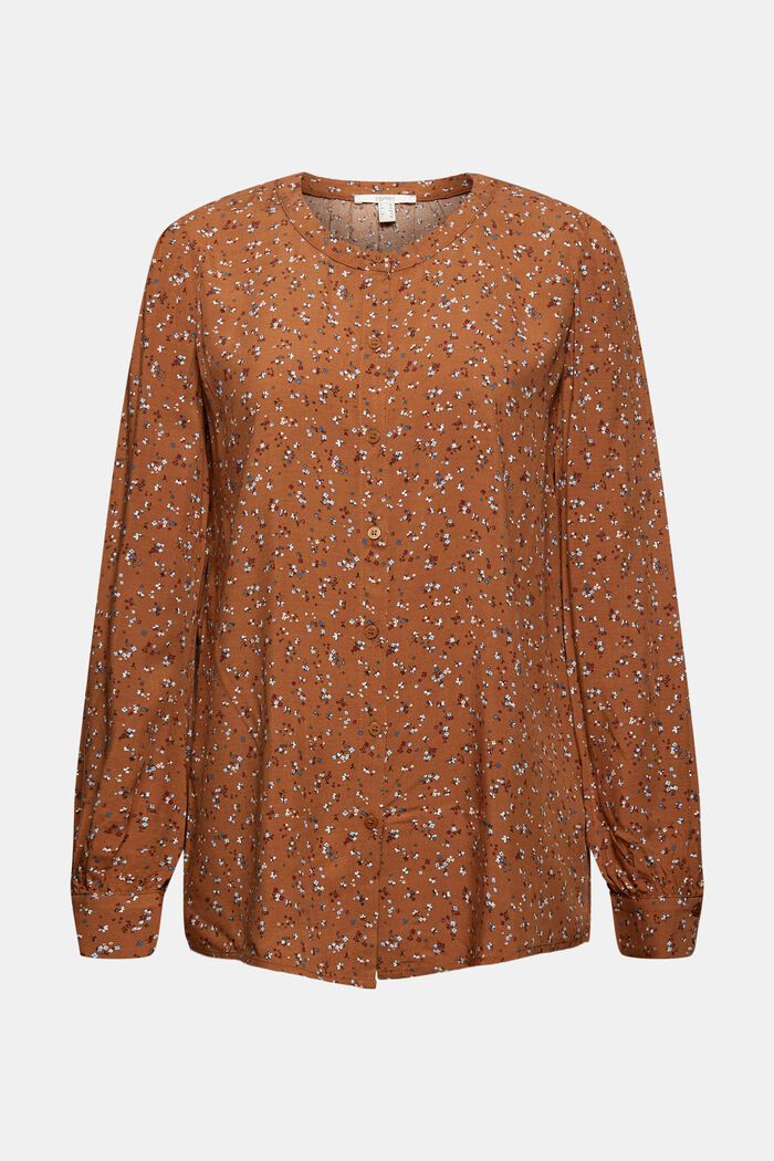 Blusa con stampa leopardata in LENZING™ ECOVERO™, TOFFEE, detail image number 6