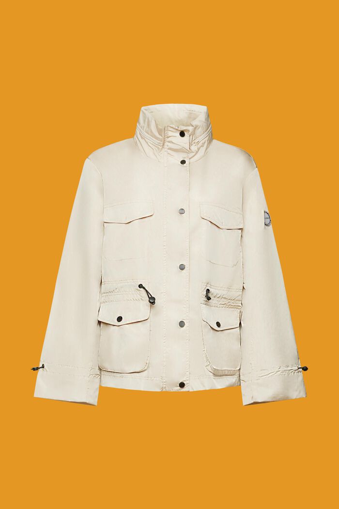 Riciclato: giacca da pioggia con cappuccio, LIGHT TAUPE, detail image number 7