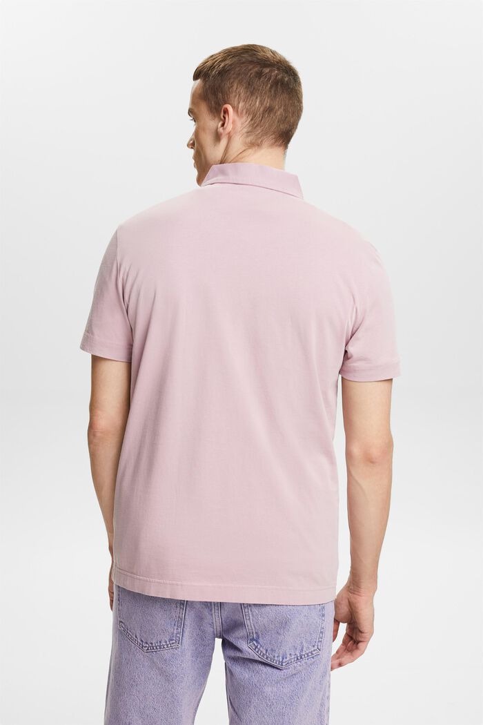 Polo in cotone con logo, MAUVE, detail image number 2